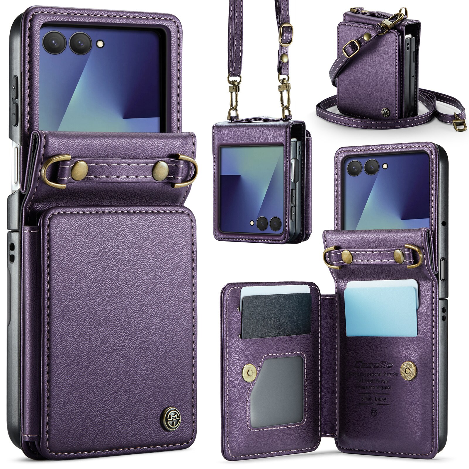 Cover con portacarte anti-RFID Samsung Galaxy Z Flip 7 Viola