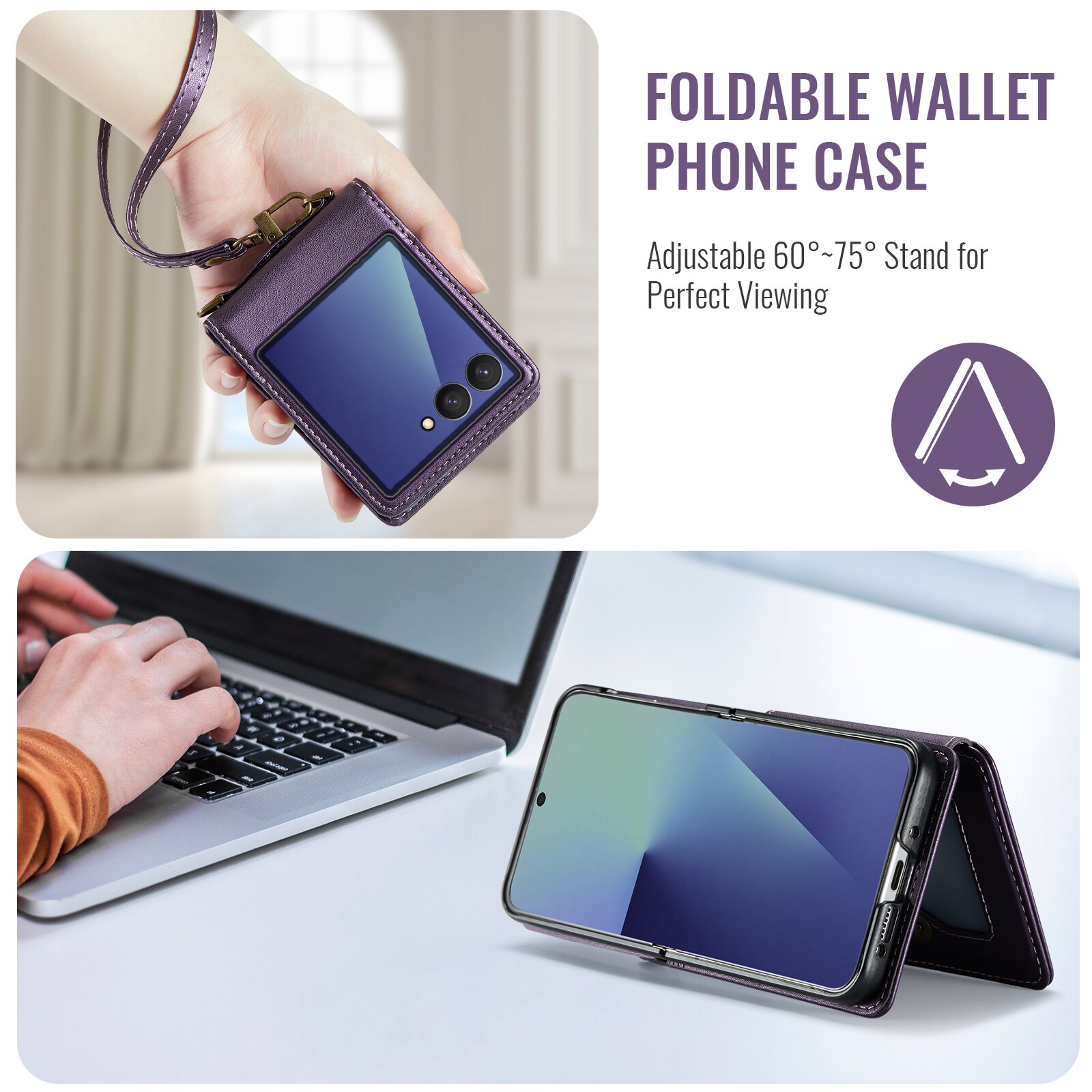 Cover con portacarte anti-RFID Samsung Galaxy Z Flip 7 Viola