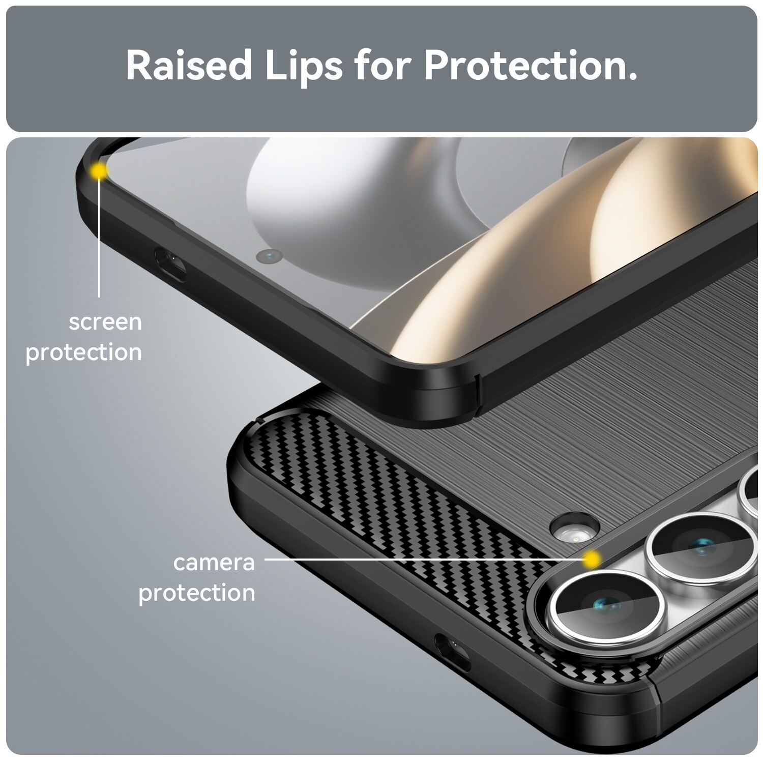 Cover TPU Brushed Samsung Galaxy S25 FE Nero