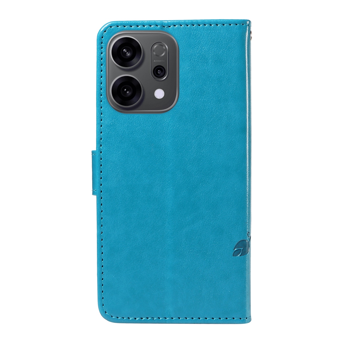 Custodia in pelle a farfalle per Oppo Reno 14 F, Blu