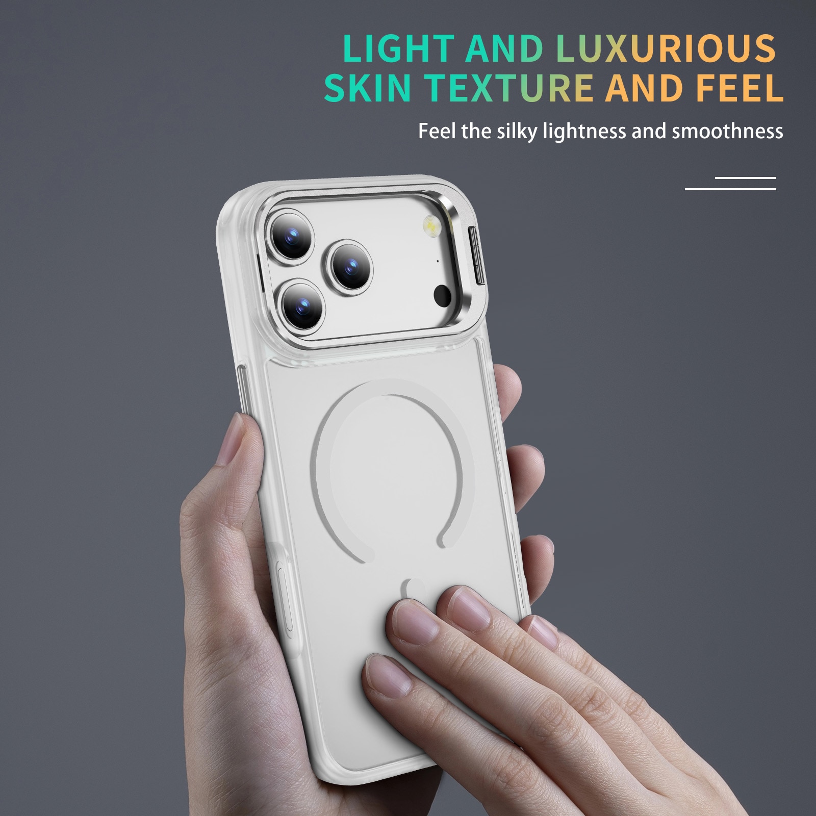 Cover ibride Kickstand con MagSafe iPhone 17 Pro Max Trasparente