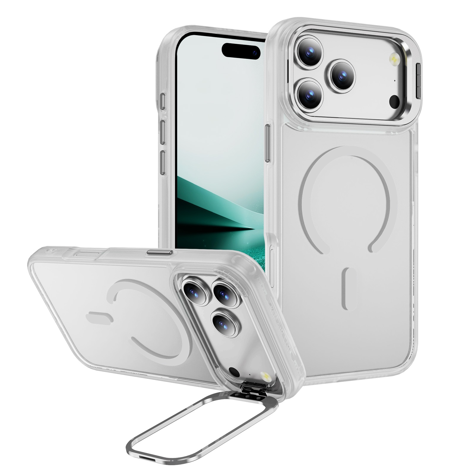 Cover ibride Kickstand con MagSafe iPhone 17 Pro Trasparente