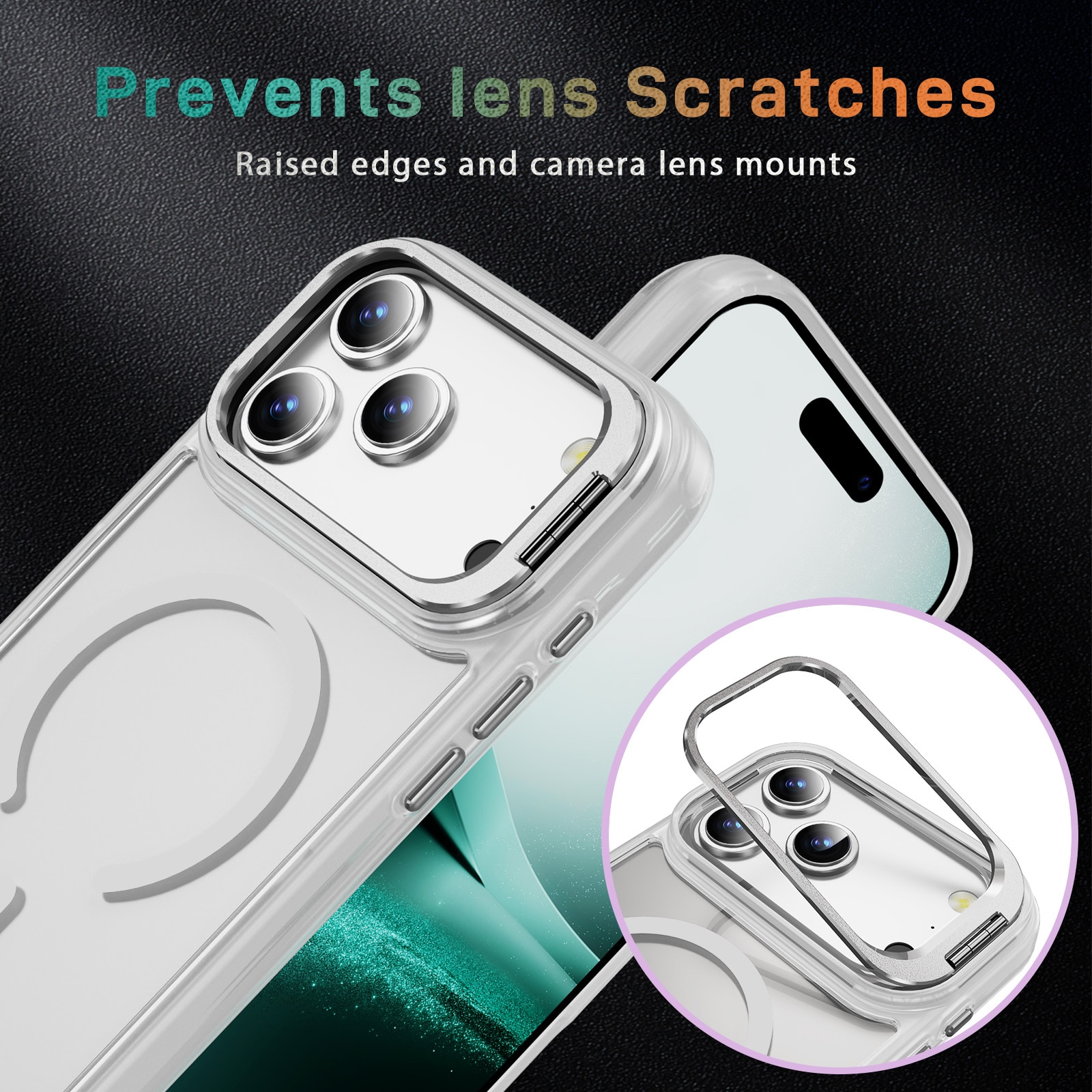 Cover ibride Kickstand con MagSafe iPhone 17 Pro Trasparente