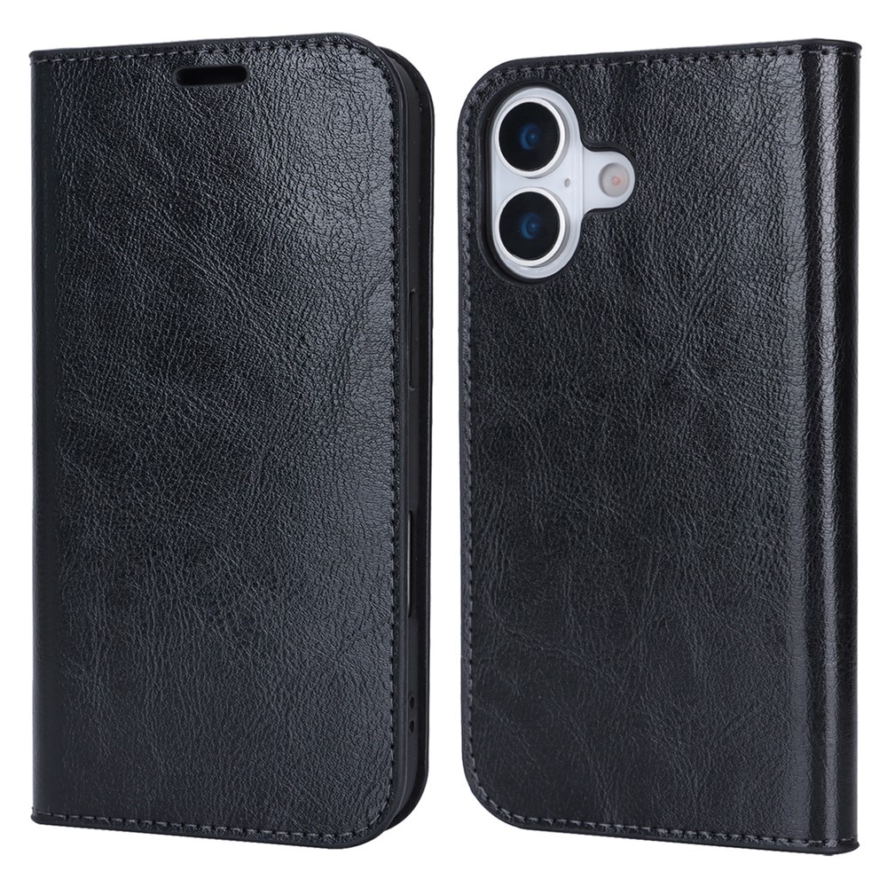 Cover Portafoglio in vera pelle iPhone 17 Nero