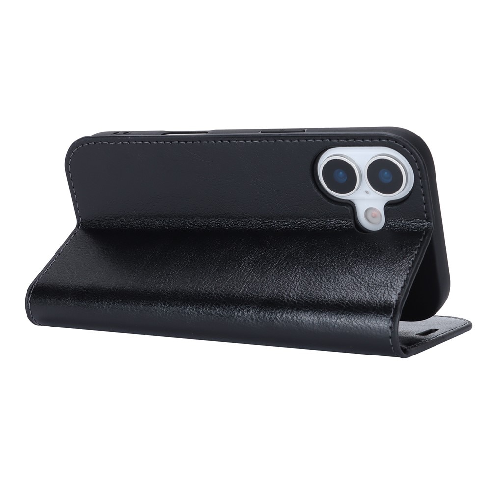 Cover Portafoglio in vera pelle iPhone 17 Nero