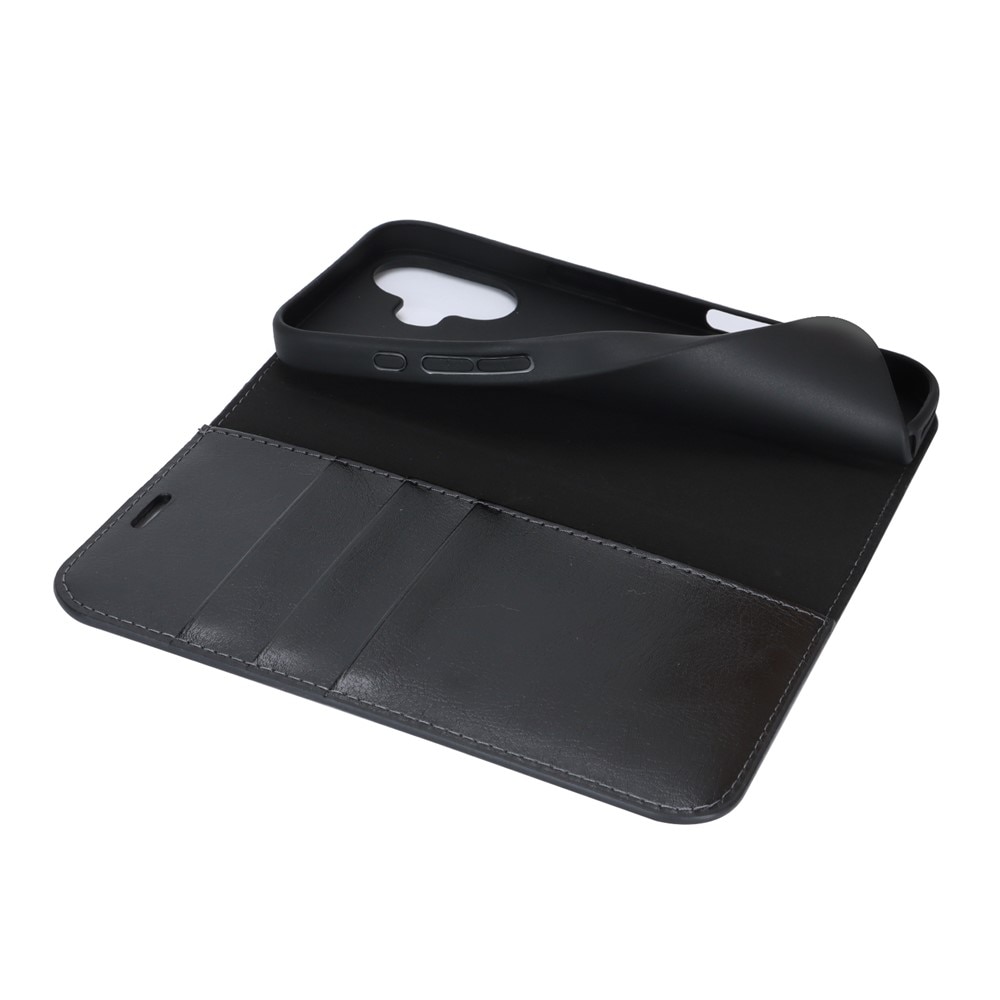 Cover Portafoglio in vera pelle iPhone 17 Nero