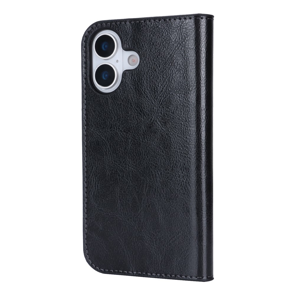 Cover Portafoglio in vera pelle iPhone 17 Nero