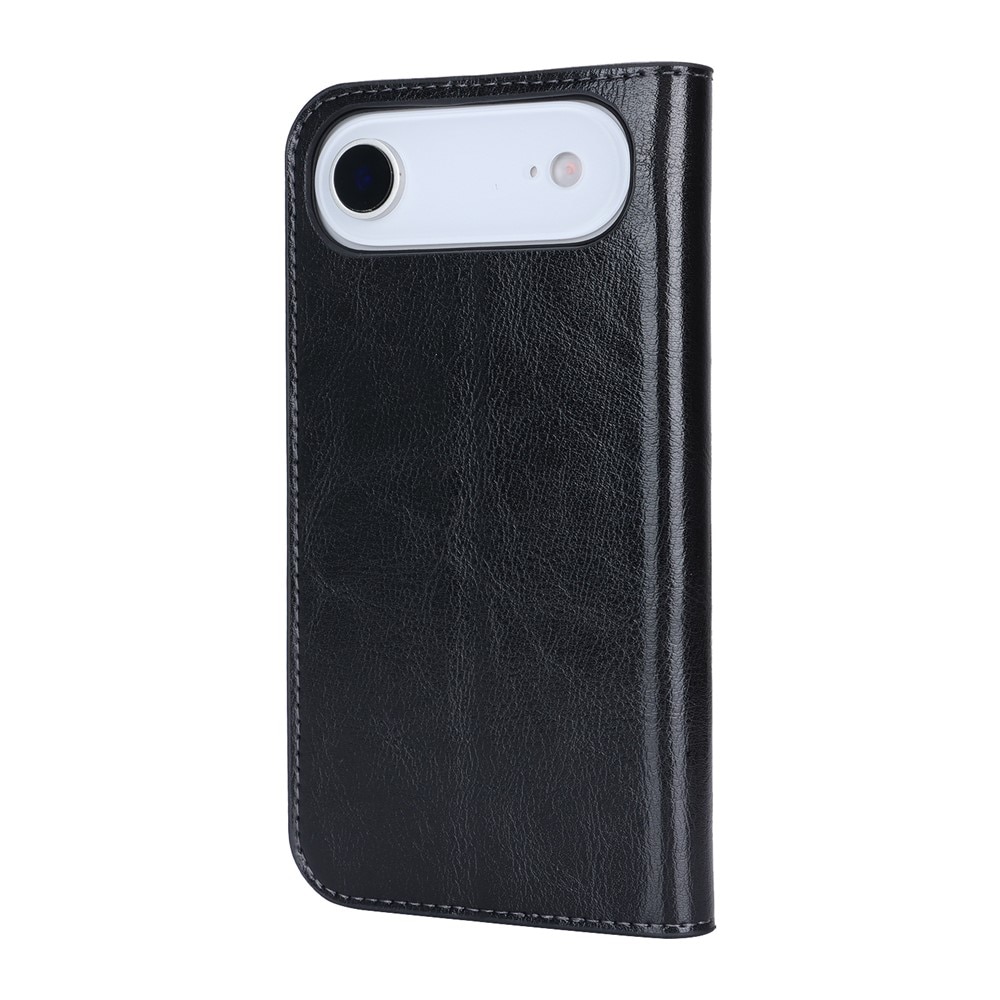 Cover Portafoglio in vera pelle iPhone 17 Air Nero