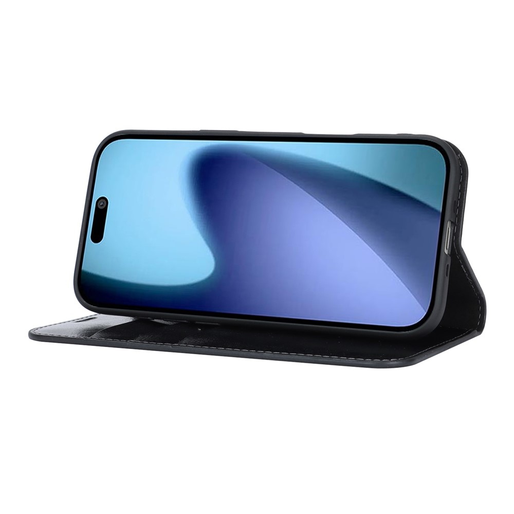 Cover Portafoglio in vera pelle iPhone 17 Air Nero