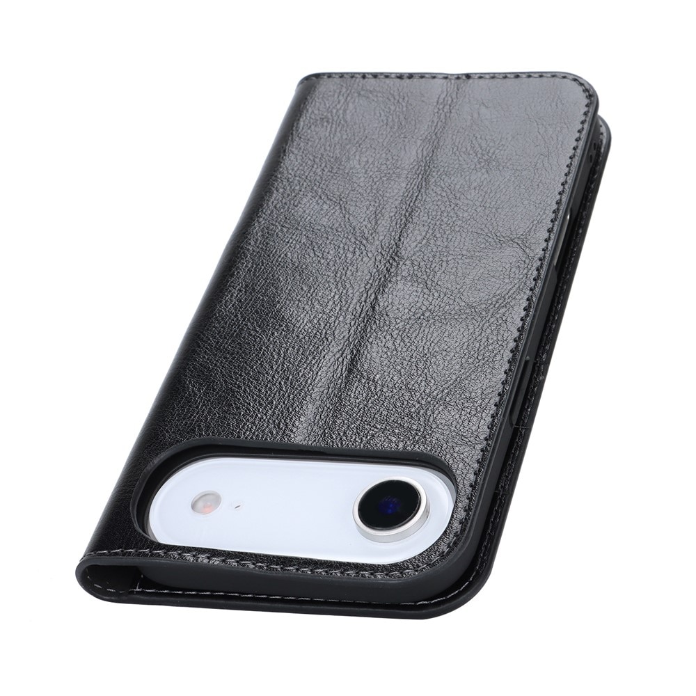 Cover Portafoglio in vera pelle iPhone 17 Air Nero