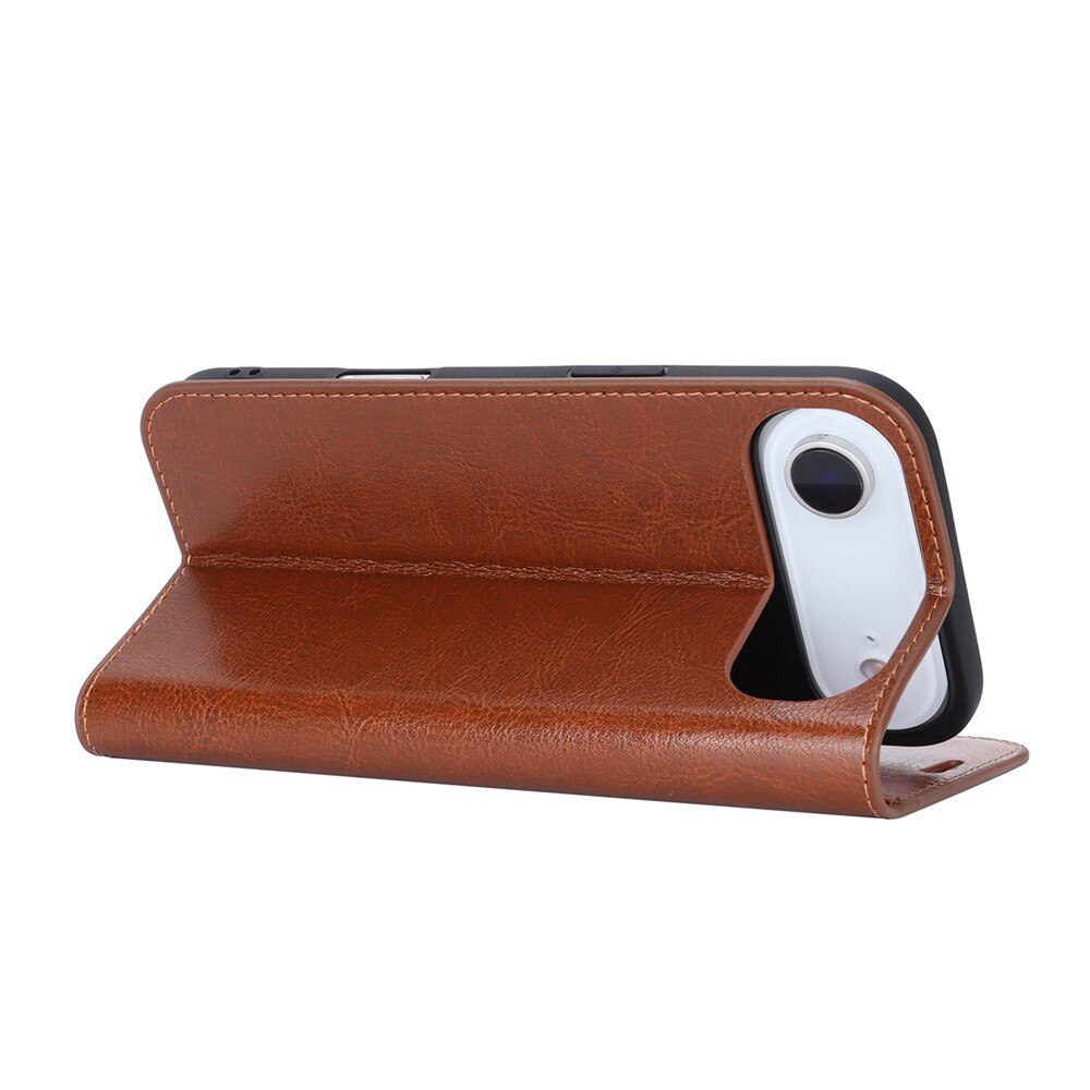 Cover Portafoglio in vera pelle iPhone 17 Air Nero