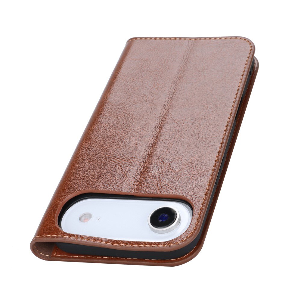 Cover Portafoglio in vera pelle iPhone 17 Air Nero