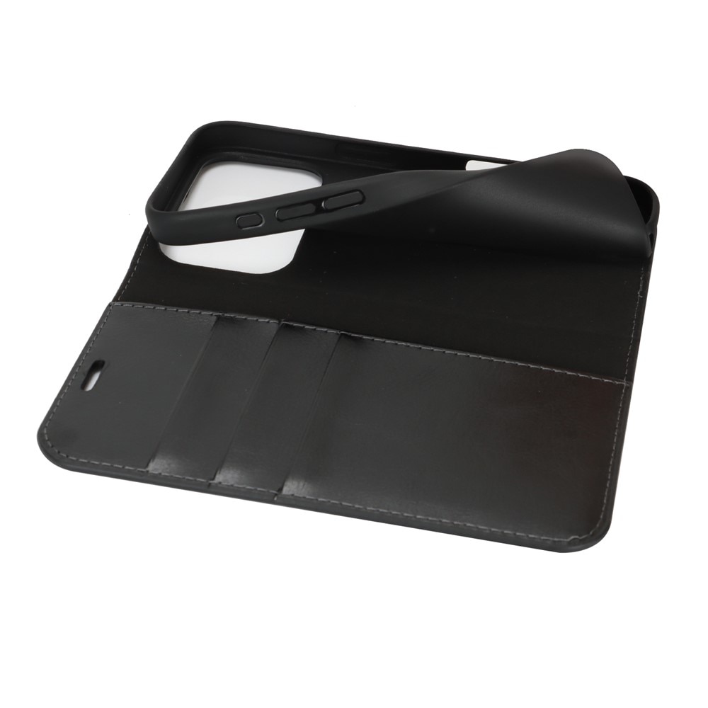 Cover Portafoglio in vera pelle iPhone 17 Pro Nero
