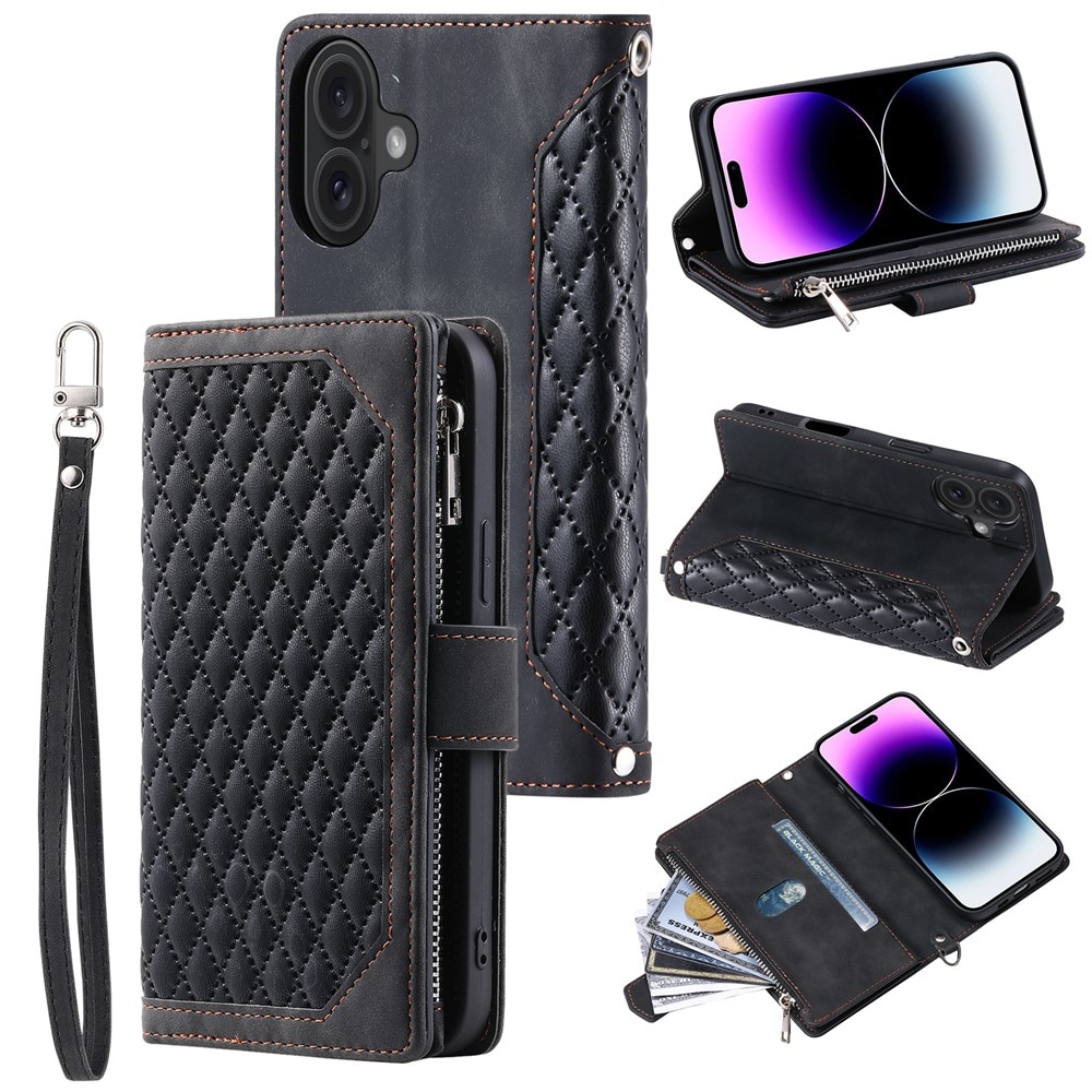 Borsa a portafoglio trapuntata iPhone 17 Nero