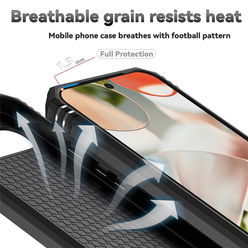 Cover ibride con anello e protezione fotocamera Google Pixel 9a Nero