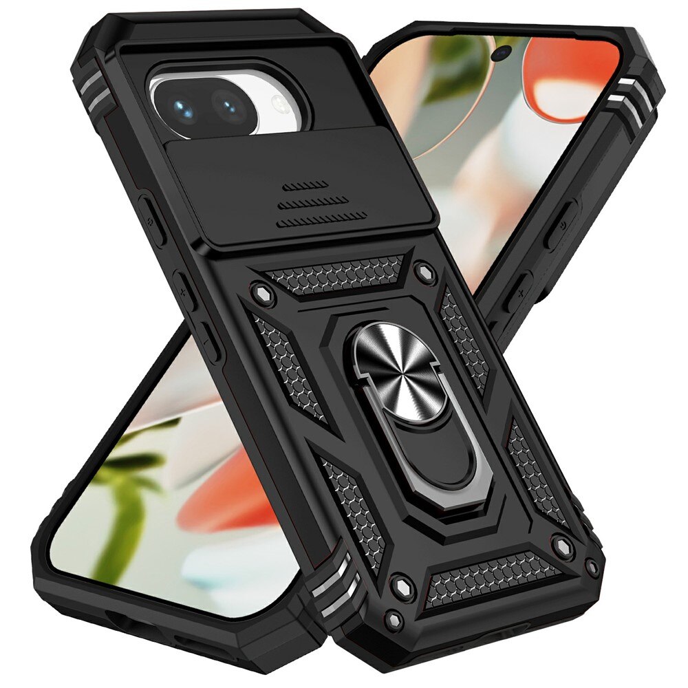 Cover ibride con anello e protezione fotocamera Google Pixel 9a Nero