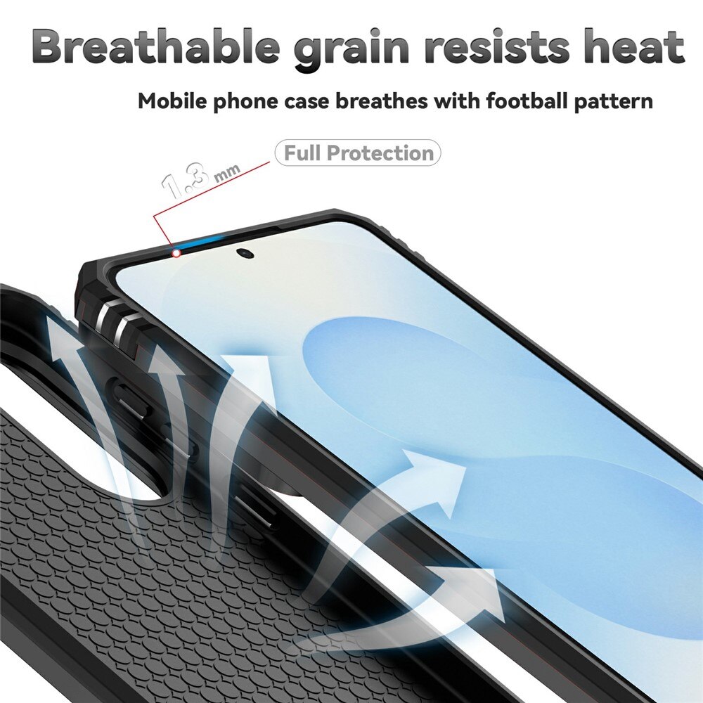 Cover ibride con anello e protezione fotocamera Samsung Galaxy S25 Edge Nero