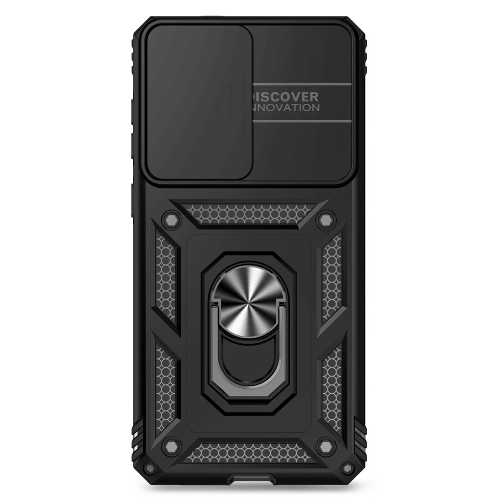 Cover ibride con anello e protezione fotocamera Samsung Galaxy S25 Edge Nero