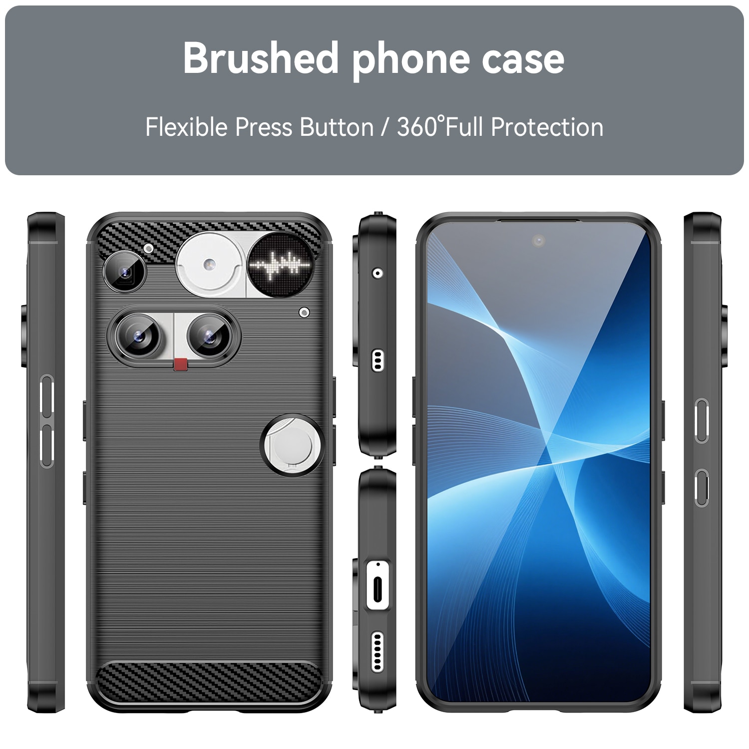 Cover TPU Brushed Nothing Phone 3 Nero