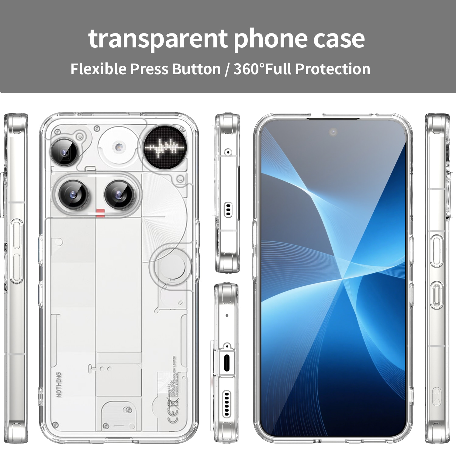 Cover ibride per Nothing Phone 3 Trasparente