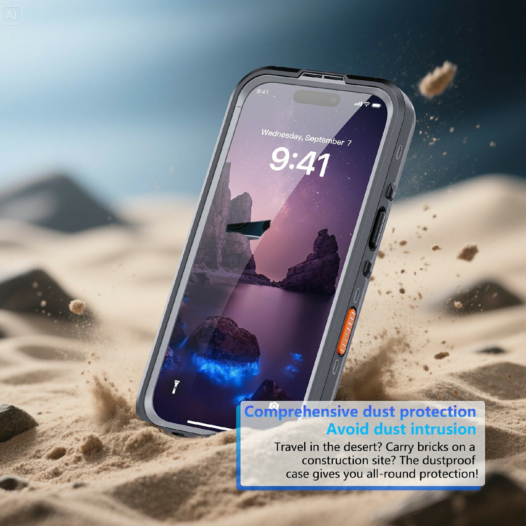 Cover ibrida impermeabile iPhone 17 trasparente
