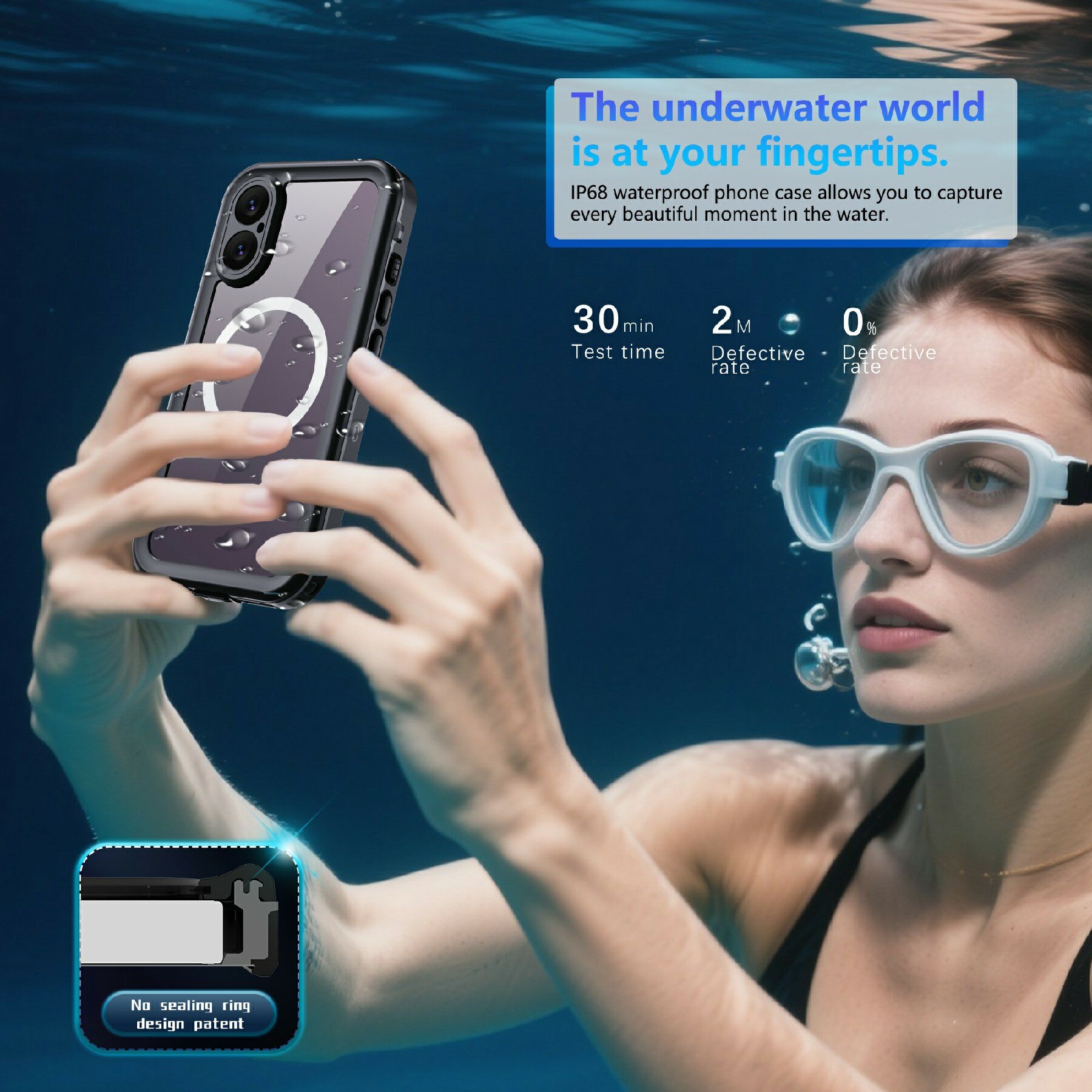 Cover ibrida impermeabile iPhone 17 trasparente