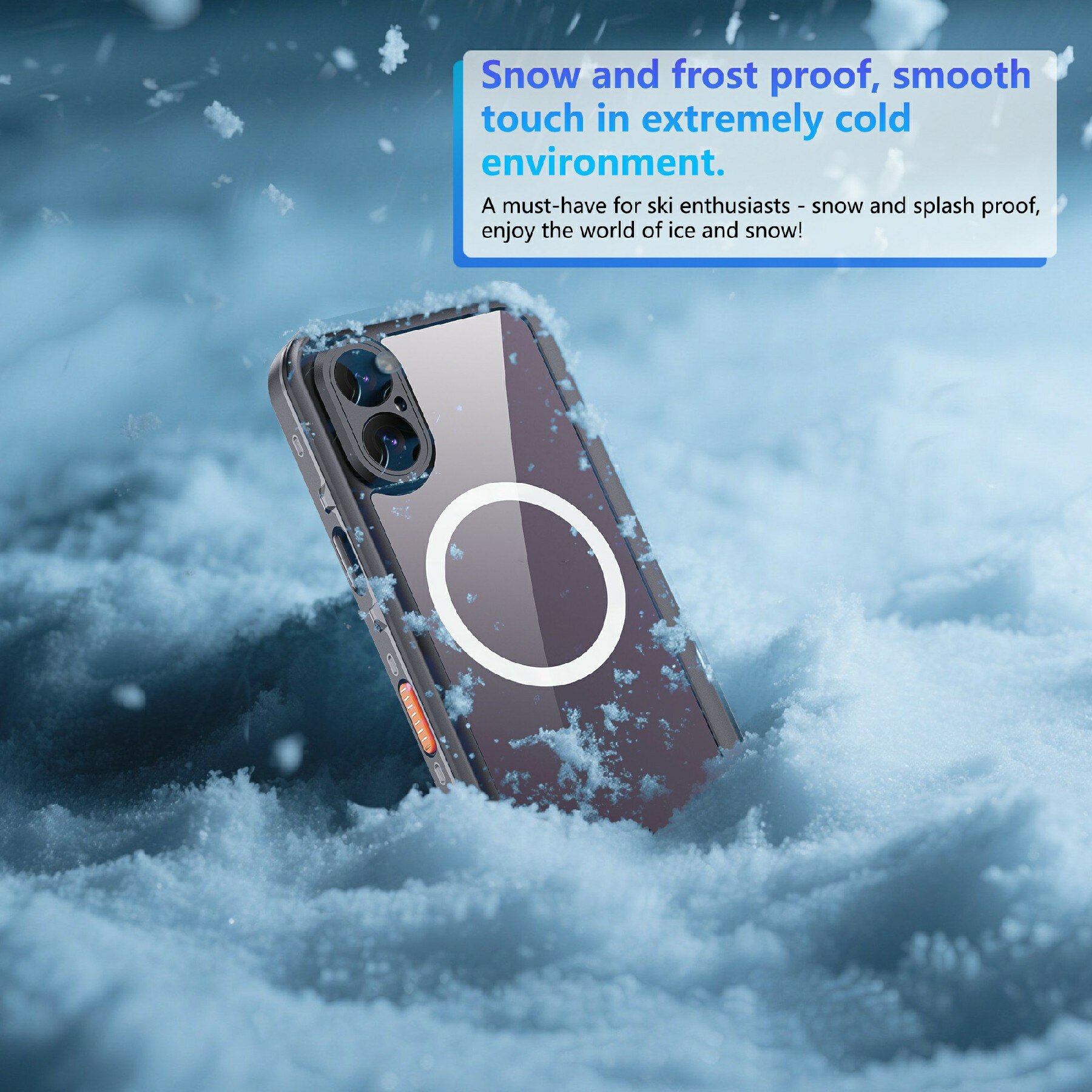 Cover ibrida impermeabile iPhone 17 trasparente