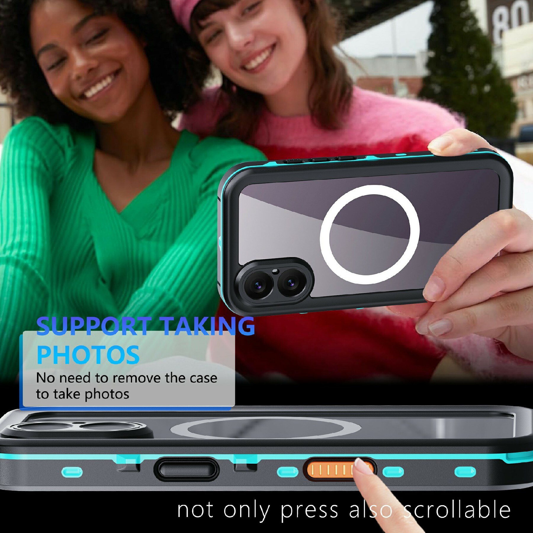 Cover ibrida impermeabile iPhone 17 trasparente
