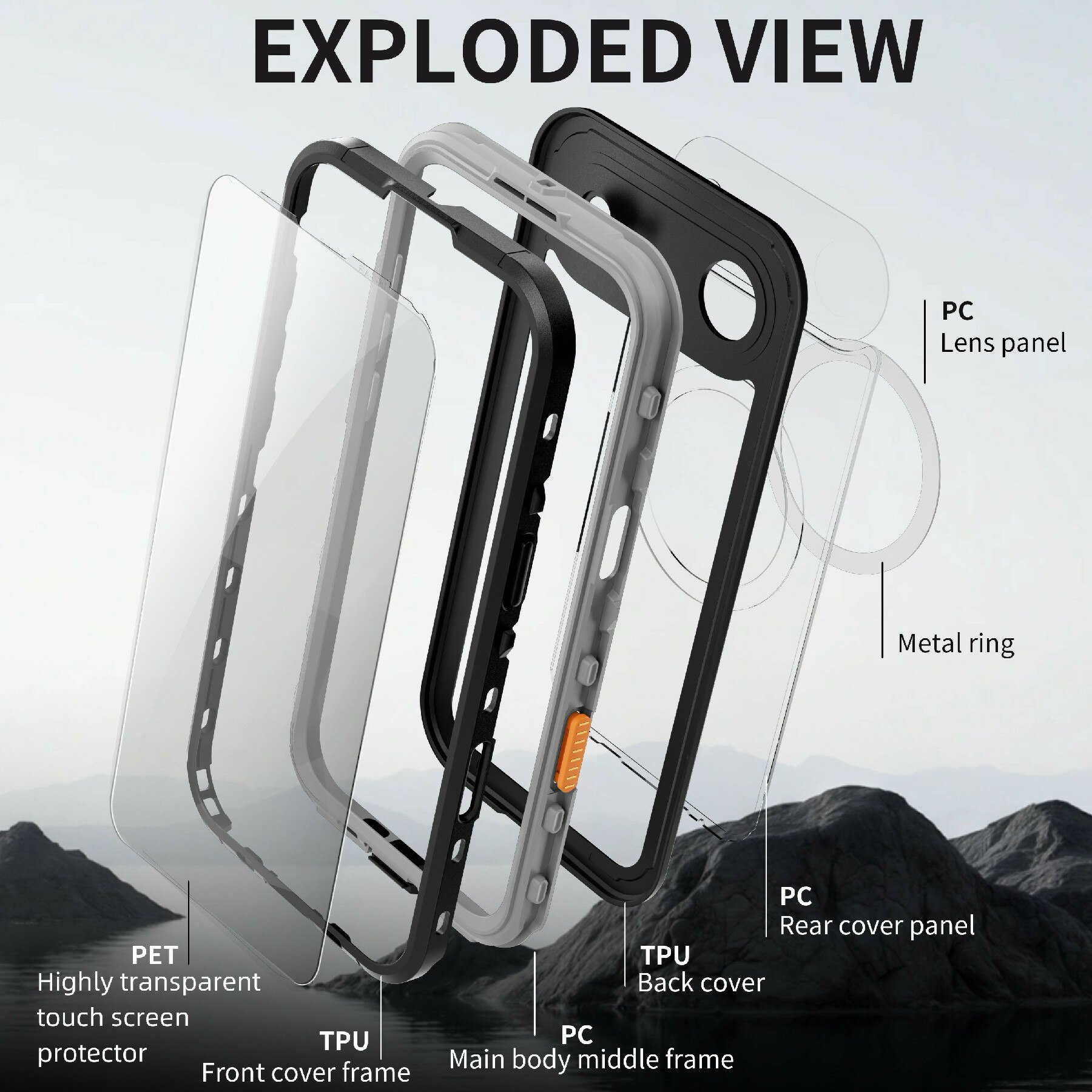 Cover ibrida impermeabile iPhone 17 Air trasparente