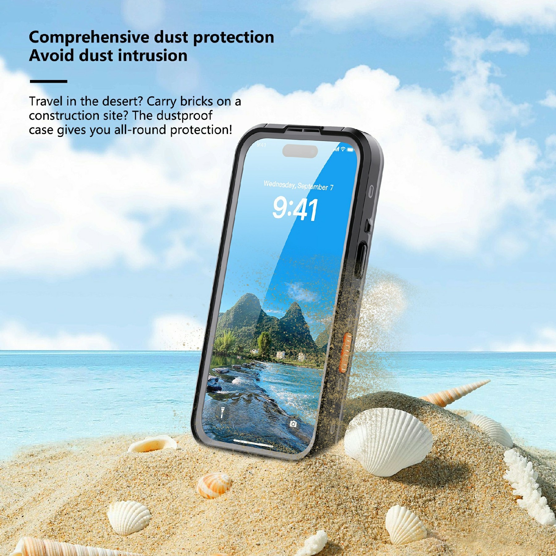 Cover ibrida impermeabile iPhone 17 Pro trasparente