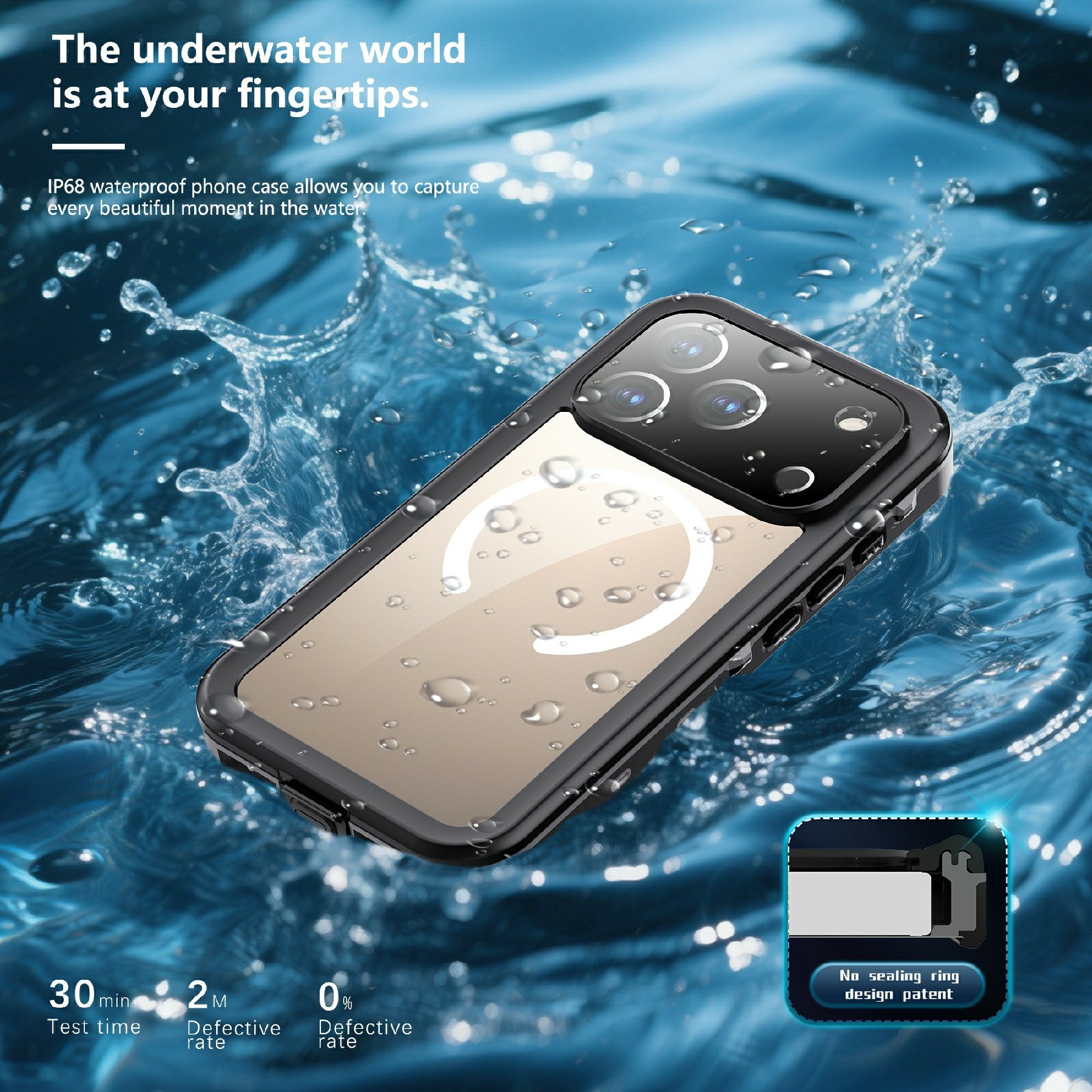 Cover ibrida impermeabile iPhone 17 Pro trasparente