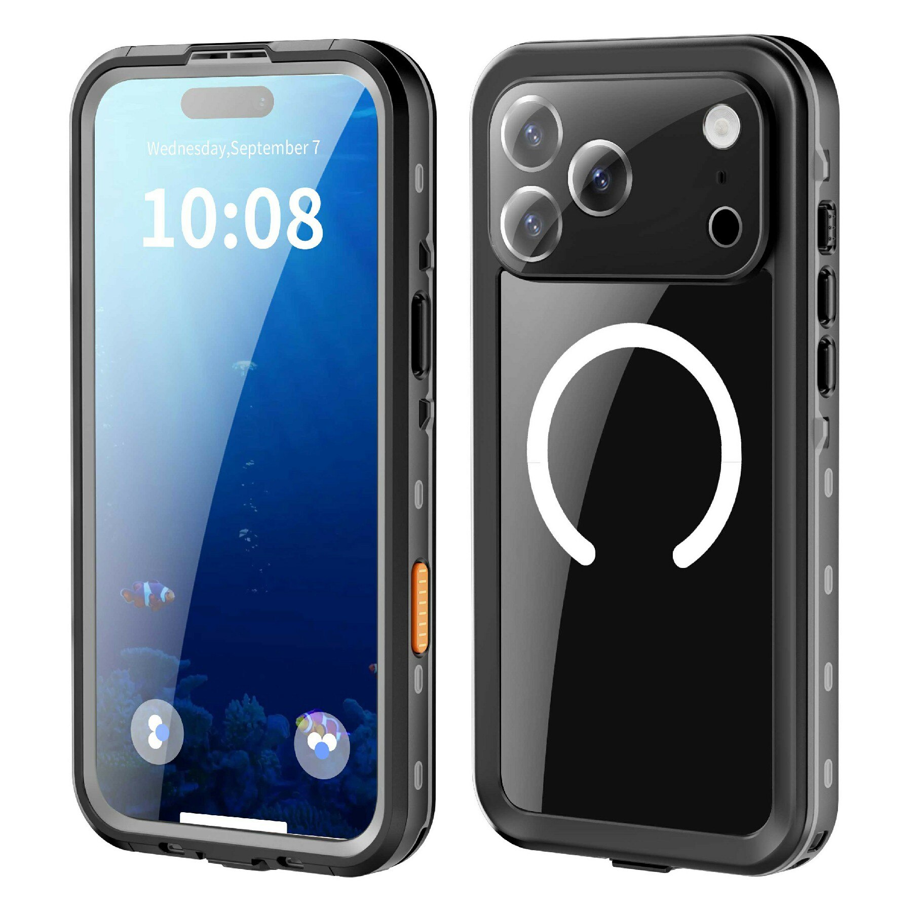Cover ibrida impermeabile iPhone 17 Pro Max trasparente