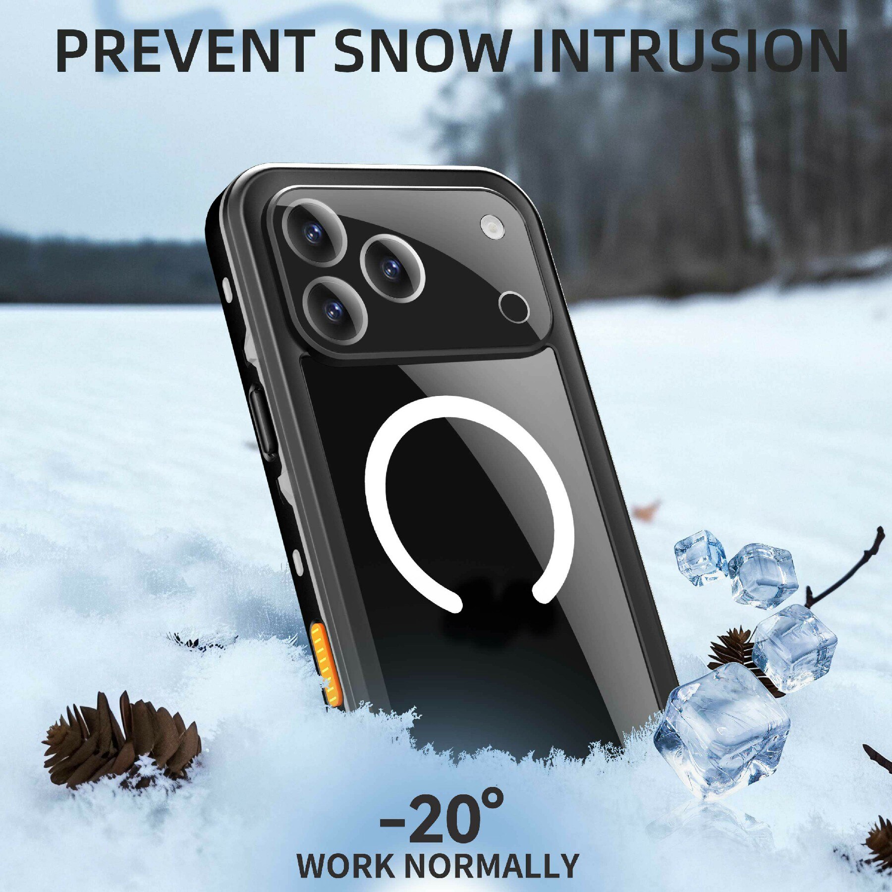 Cover ibrida impermeabile iPhone 17 Pro Max trasparente