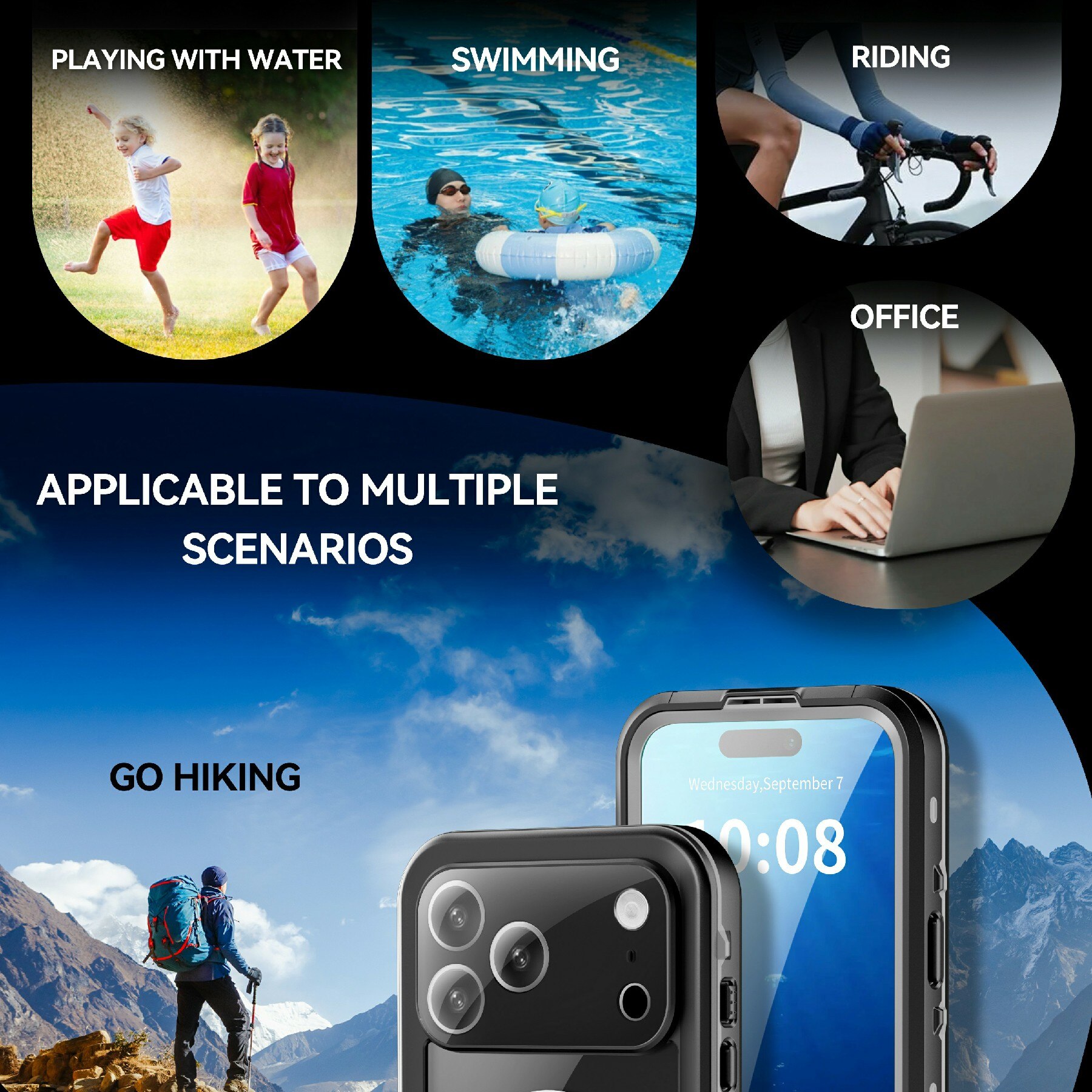 Cover ibrida impermeabile iPhone 17 Pro Max trasparente