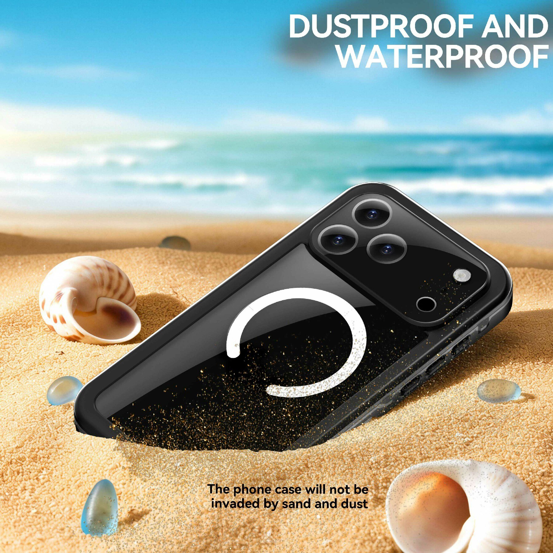 Cover ibrida impermeabile iPhone 17 Pro Max trasparente