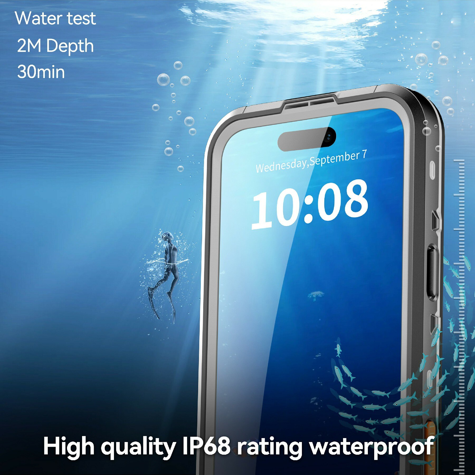 Cover ibrida impermeabile iPhone 17 Pro Max trasparente