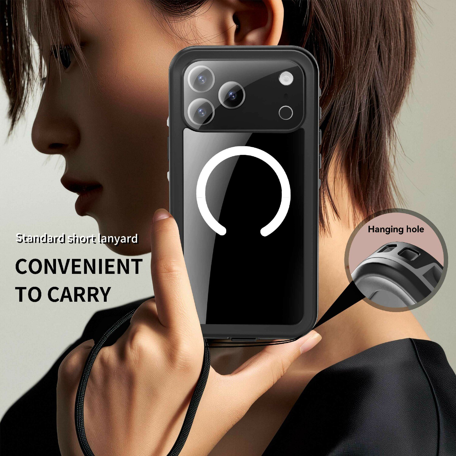 Cover ibrida impermeabile iPhone 17 Pro Max trasparente