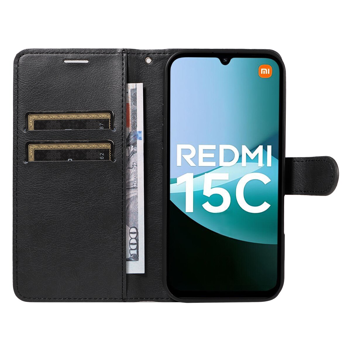 Custodie a portafoglio Xiaomi Redmi 15C nero