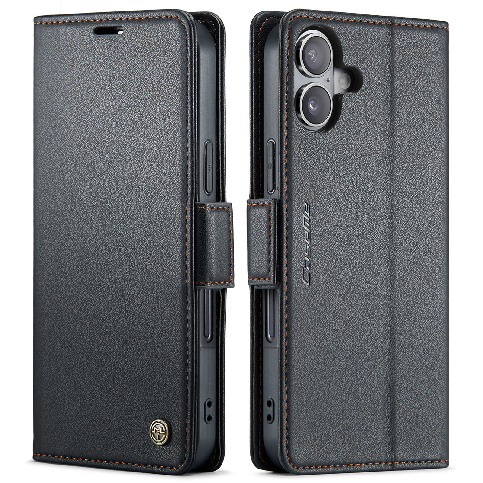 Custodie a portafoglio sottili anti-RFID iPhone 17 Nero