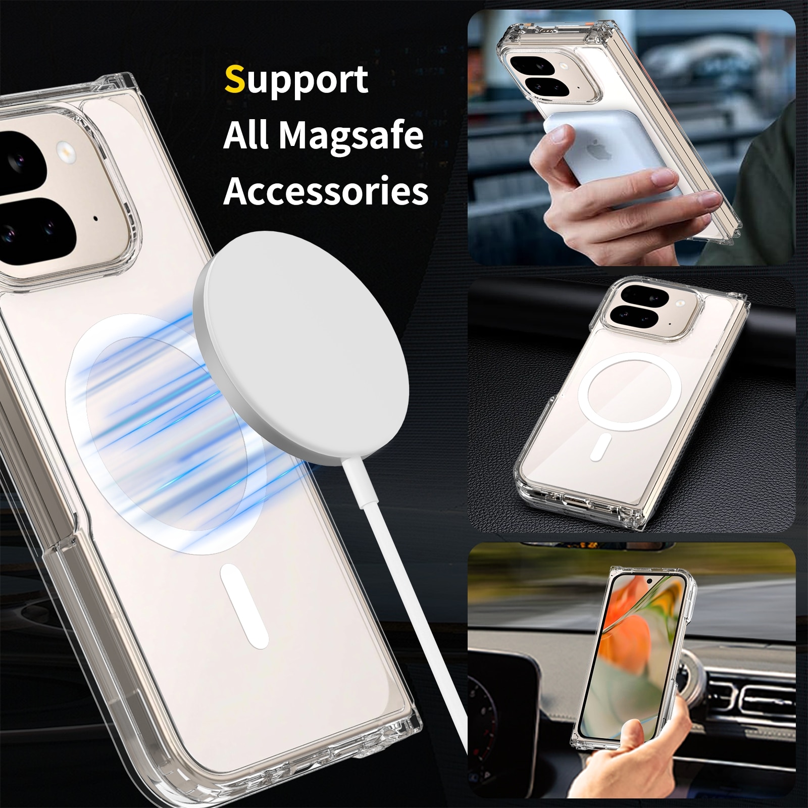 Cover ibride con MagSafe Google Pixel 10 Pro Fold Trasparente