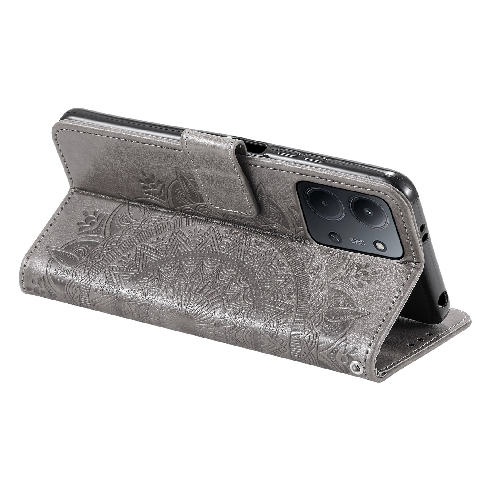 Custodia in pelle Mandala Xiaomi Redmi 15C Grigio