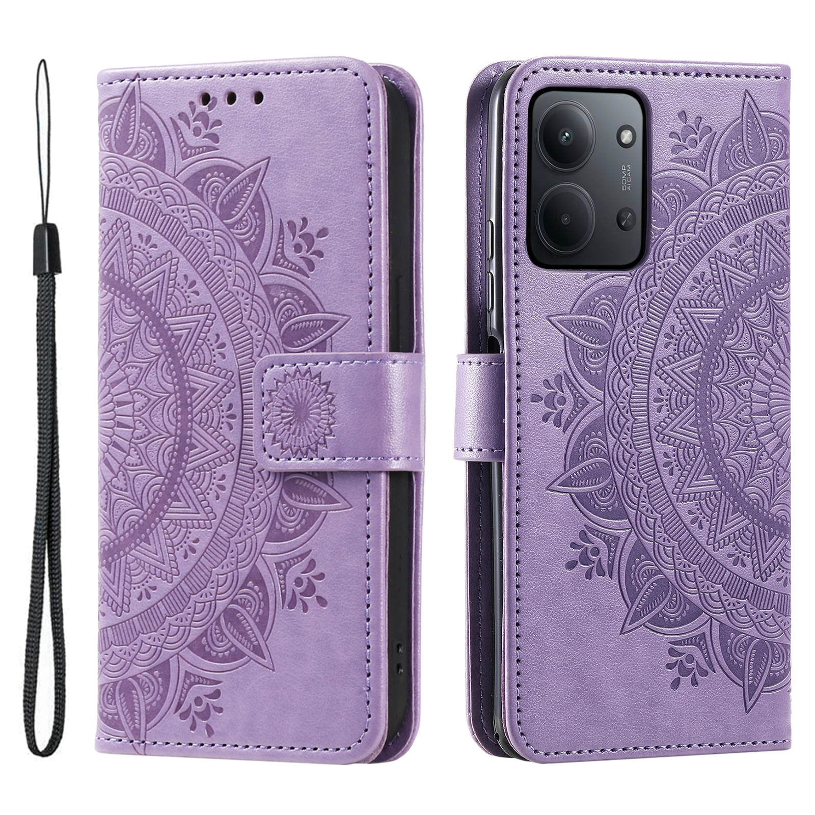 Custodia in pelle Mandala Xiaomi Redmi 15C Viola