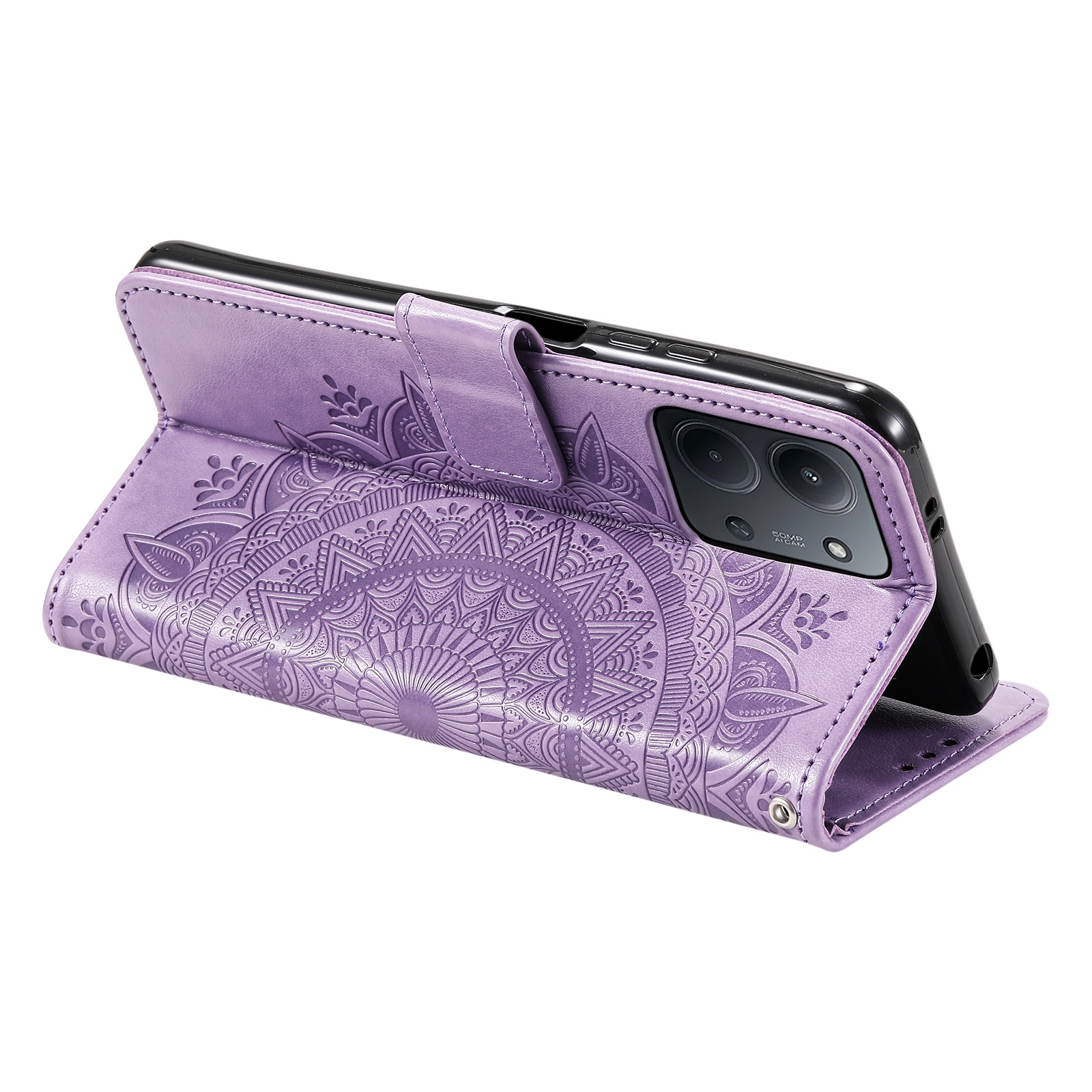 Custodia in pelle Mandala Xiaomi Redmi 15C Viola