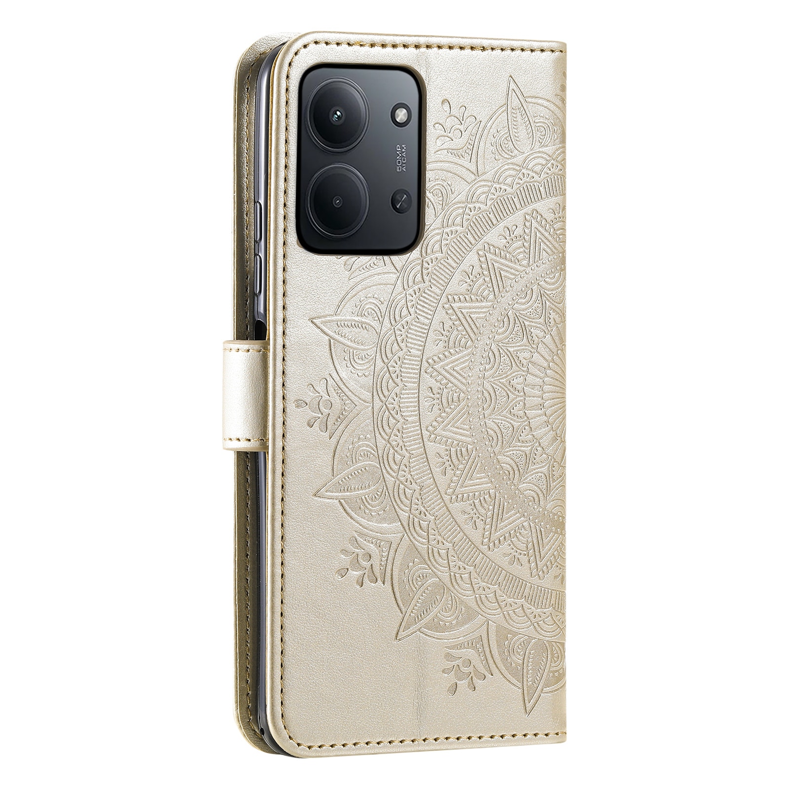 Custodia in pelle Mandala Xiaomi Redmi 15C Oro