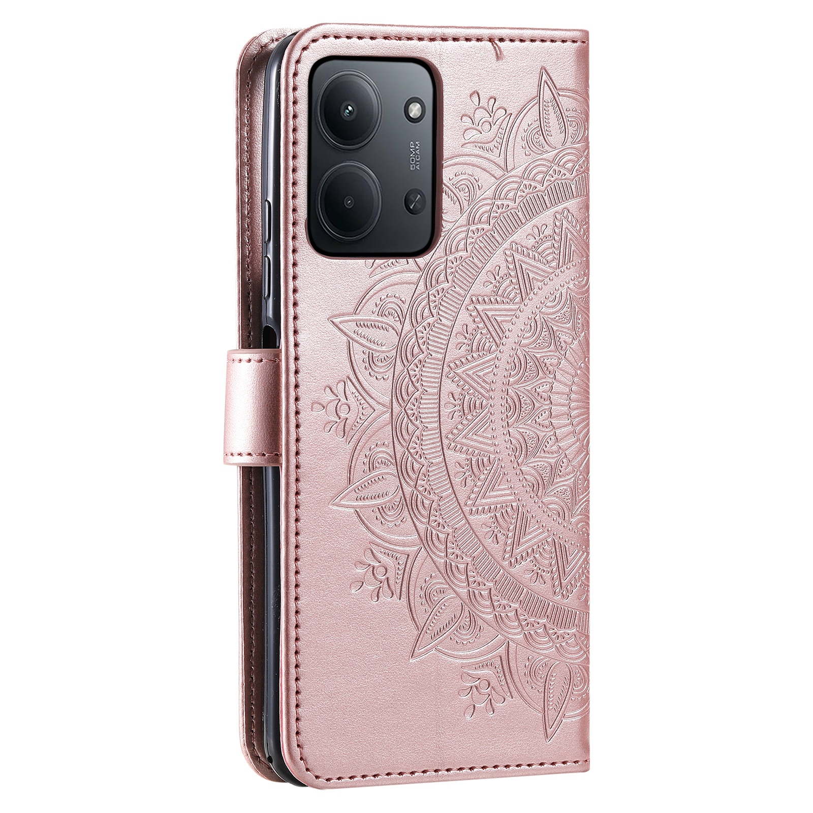 Custodia in pelle Mandala Xiaomi Redmi 15C Oro rosa