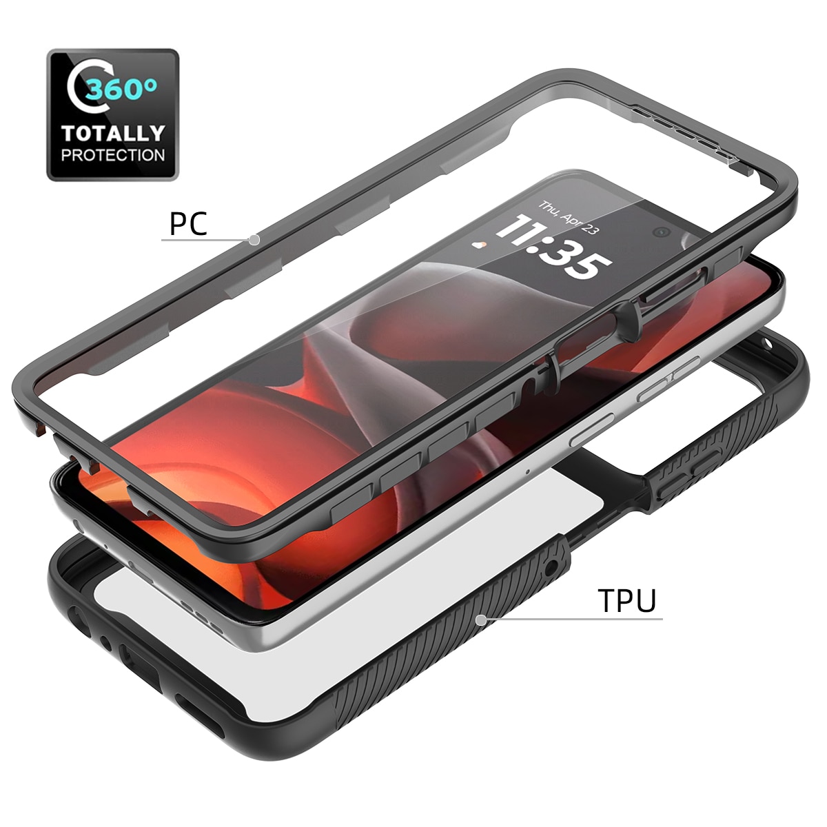Cover Full Protection Motorola Moto G56 Nero