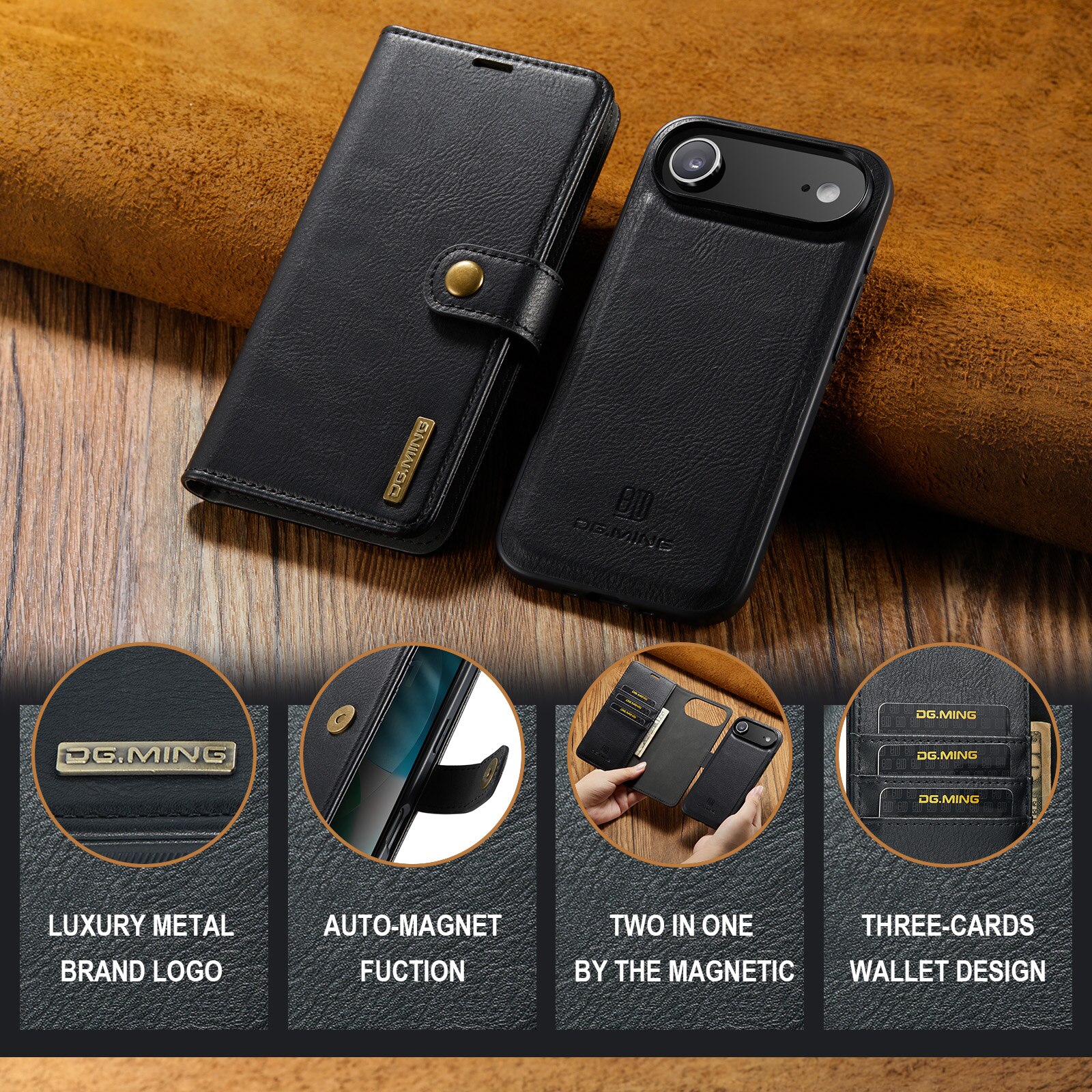 Cover portafoglio Magnet Wallet iPhone 17 Air Black