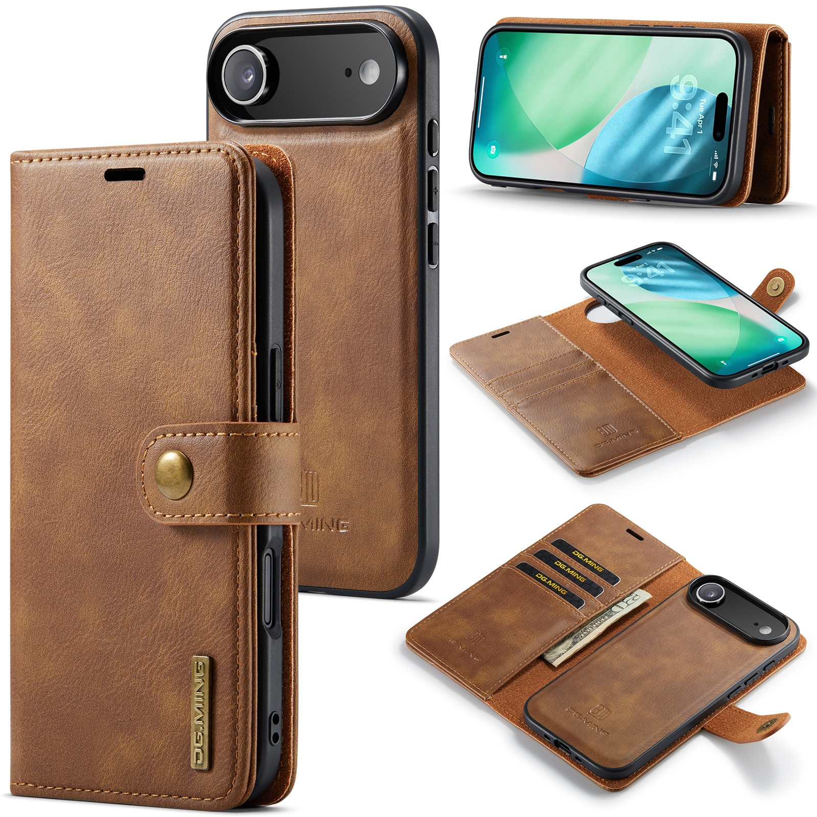 Cover portafoglio Magnet Wallet iPhone 17 Air Cognac