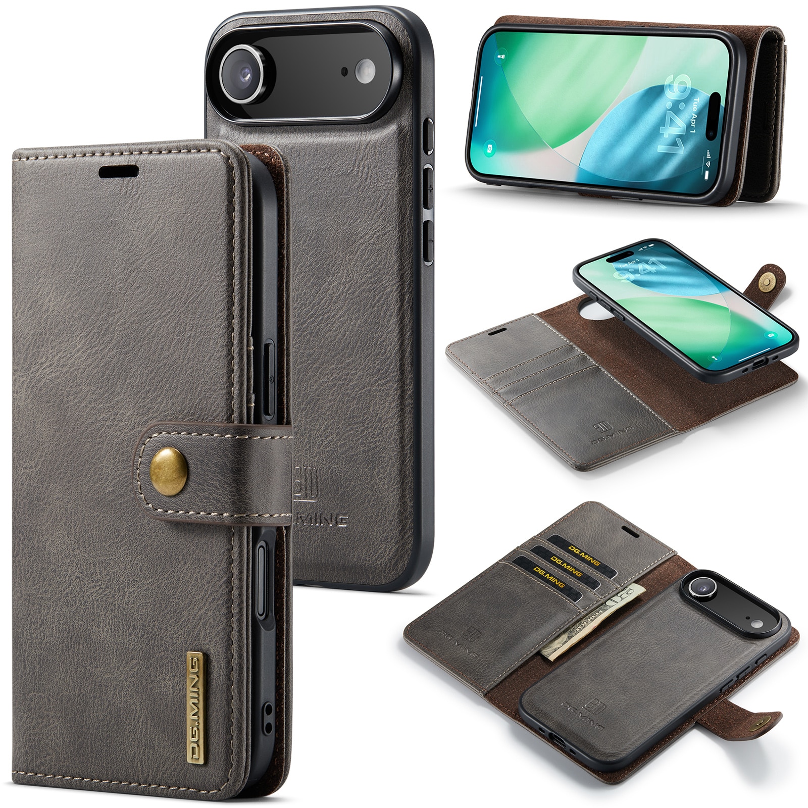 Cover portafoglio Magnet Wallet iPhone 17 Air Brown