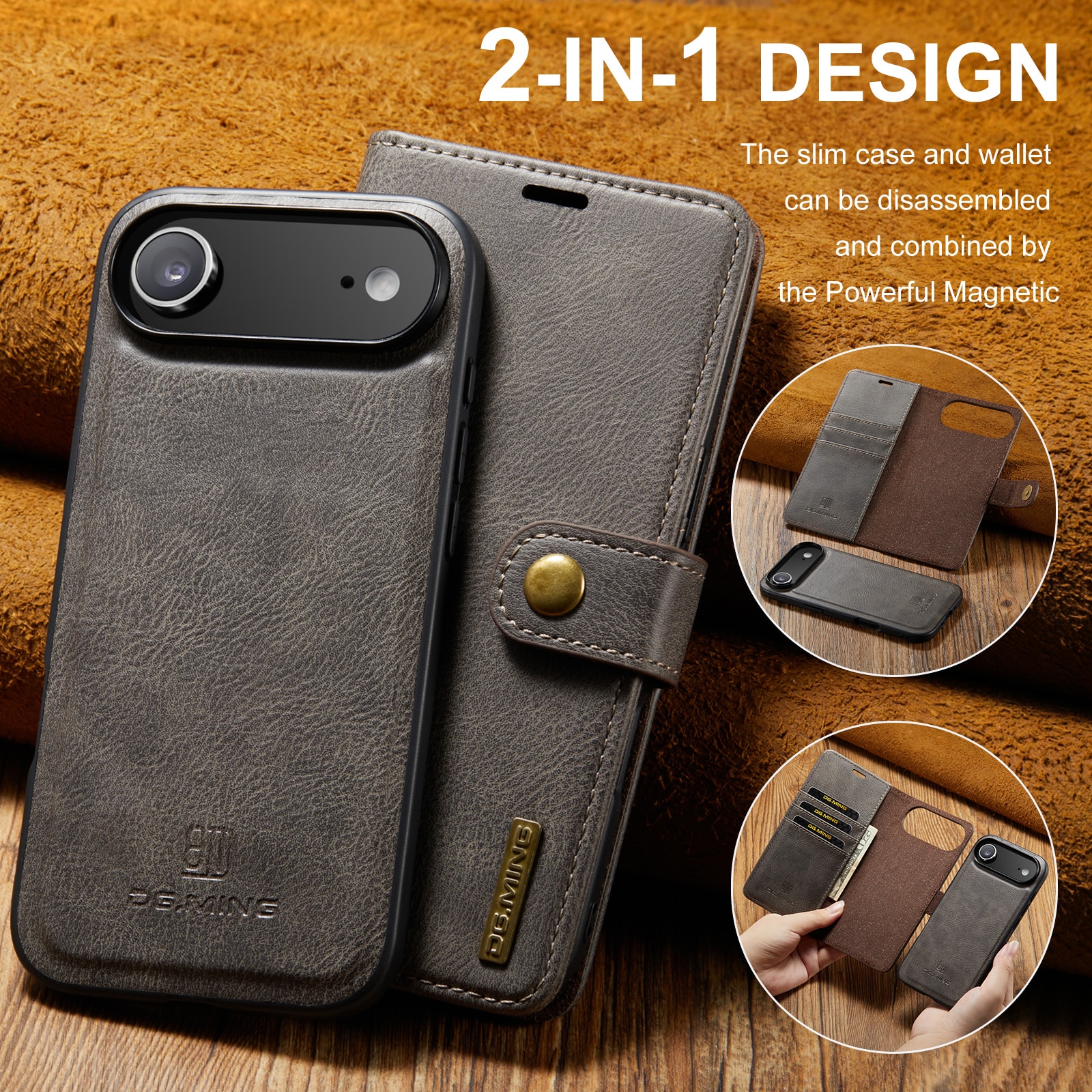 Cover portafoglio Magnet Wallet iPhone 17 Air Brown
